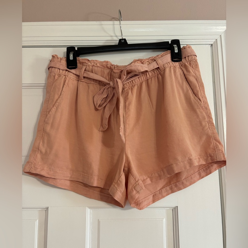 SANCTUARY Blush Pink tie waist tencel shorts